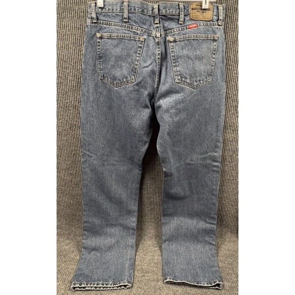 Wrangler Jeans Men 38x32 Blue Denim Pants Straight Leg Regular Fit Cotton Mexico - Picture 6 of 16